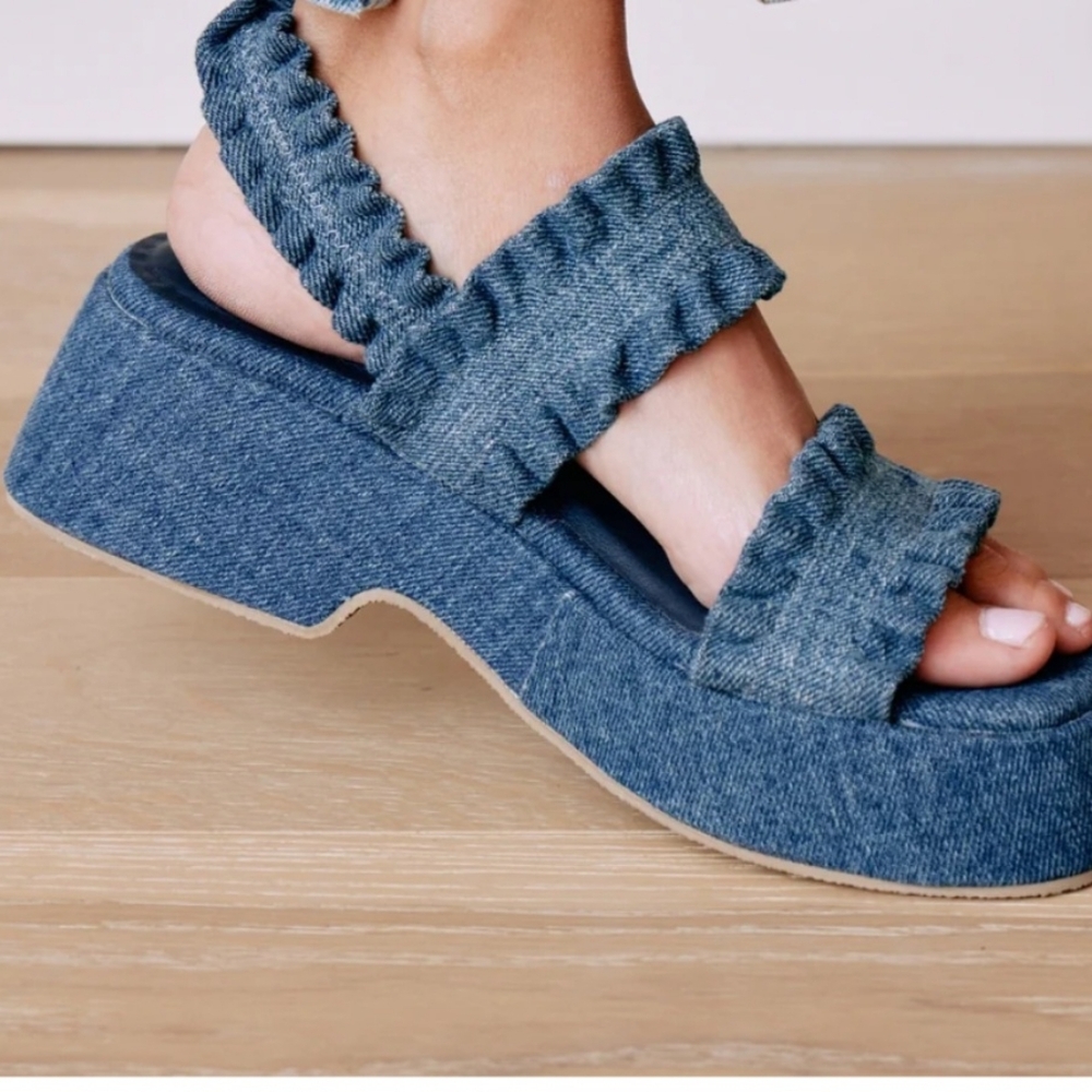 Women's Denim Platform Sandals